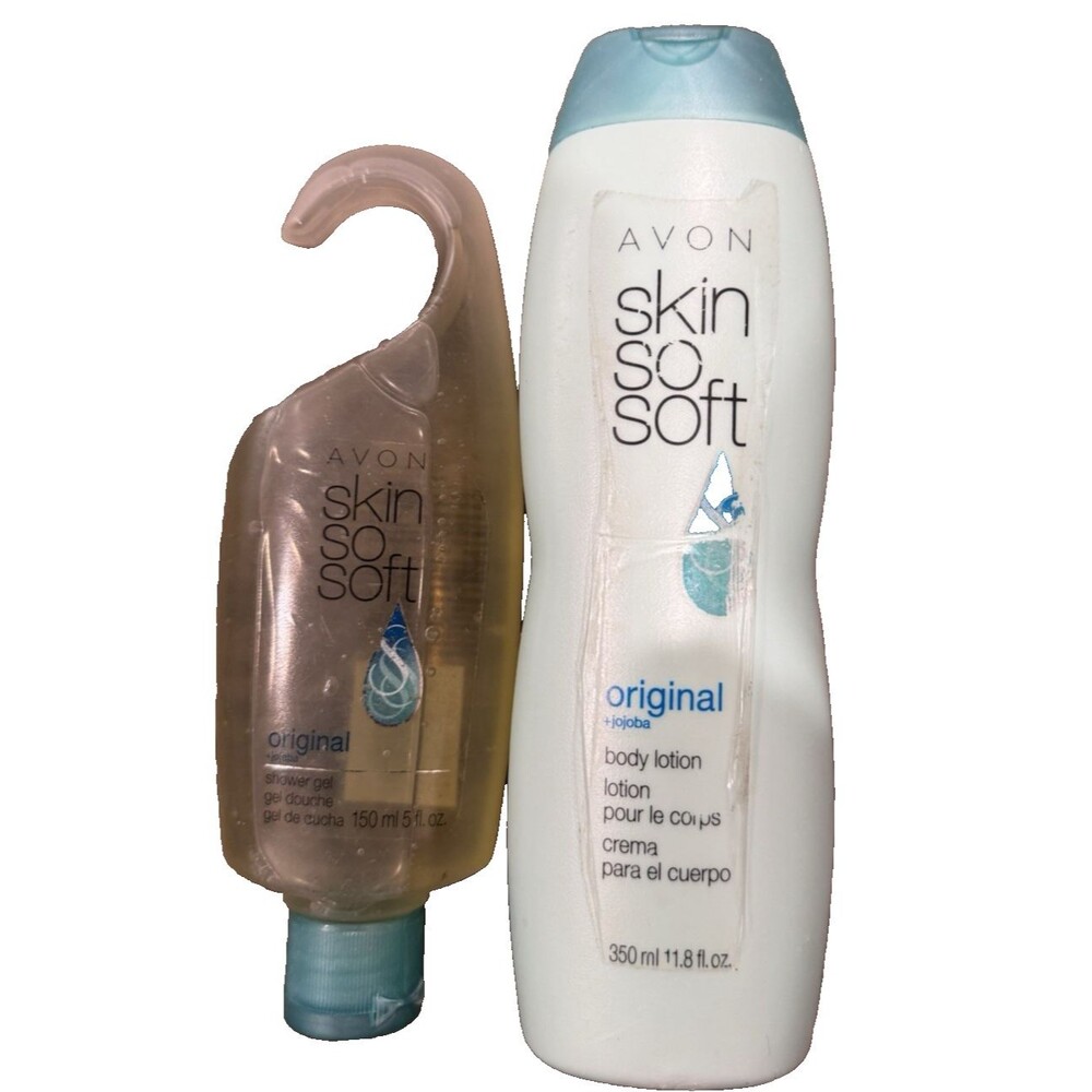 AVON Skin So Soft-Original Scent, Body Lotion 11.8 FL OZ & Shower Gel 5 FL OZ